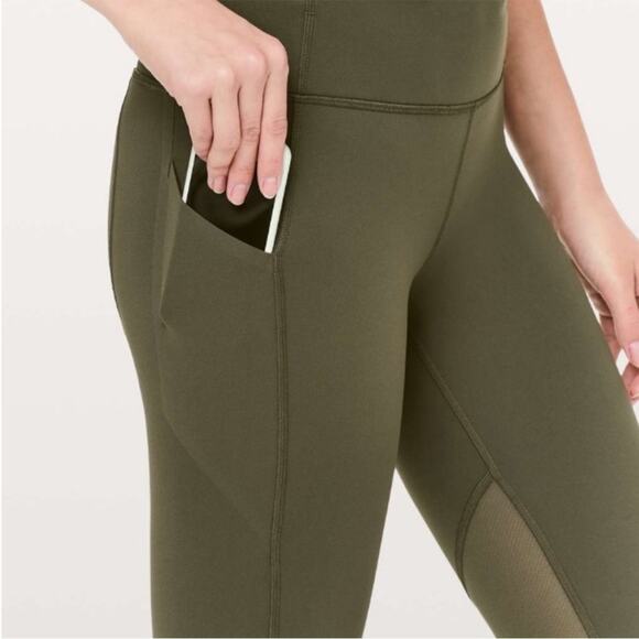 Lululemon Women’s Pace Rival Crop Full On Luxtreme 22" Dark Olive Size 10 Soft - Picture 4 of 11